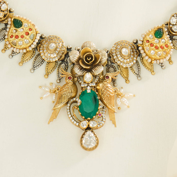 Jivika Oxidised Short Necklace