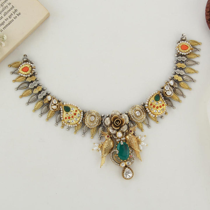 Jivika Oxidised Short Necklace