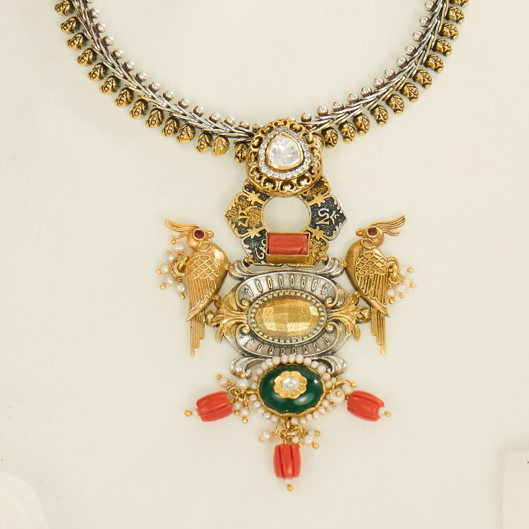 Magitha Oxidised Short Necklace