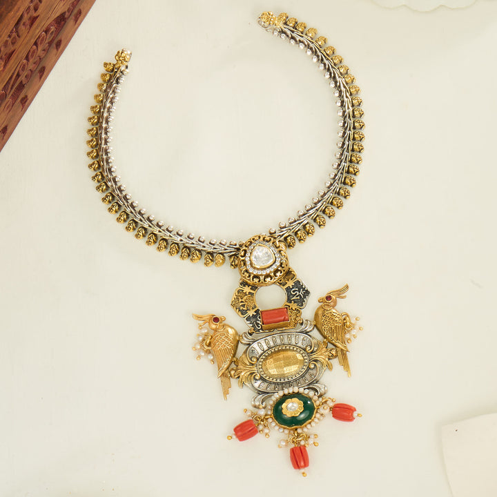 Magitha Oxidised Short Necklace