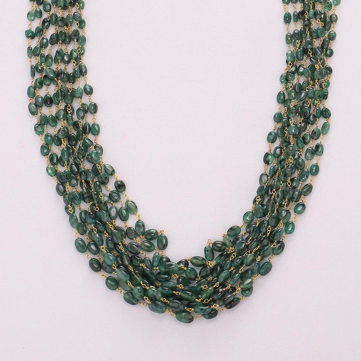Emerald Beads Long Necklace