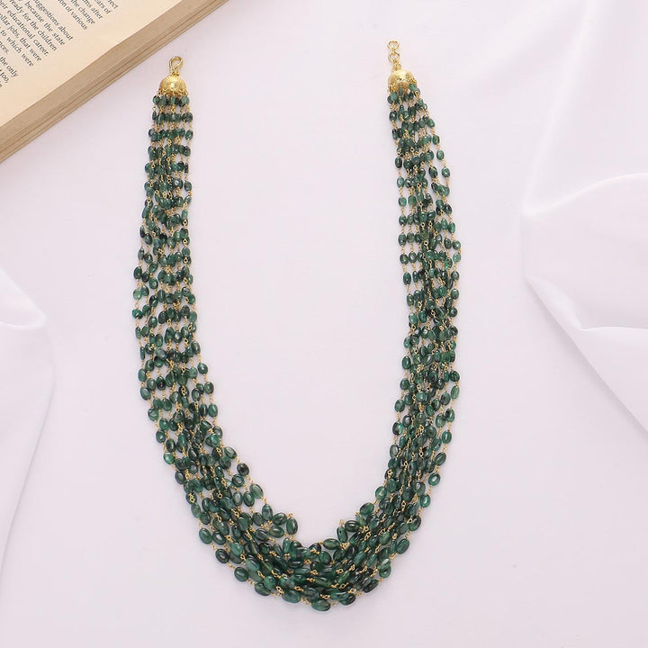 Emerald Beads Long Necklace