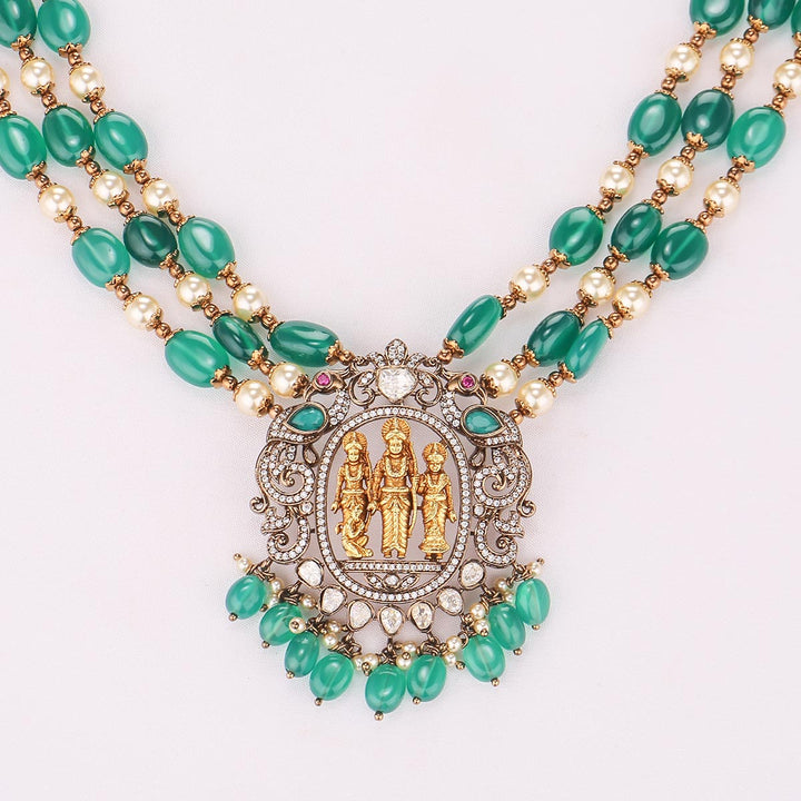 Layer Charm Victorian Long Necklace Set