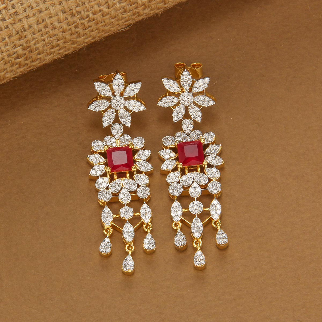 Catchy Red  Avikam Short Necklace Set