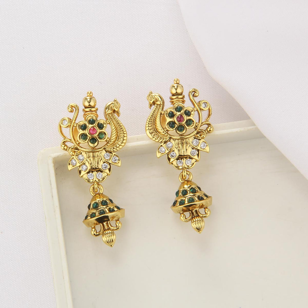 Glow Drops Stone Short Necklace Set