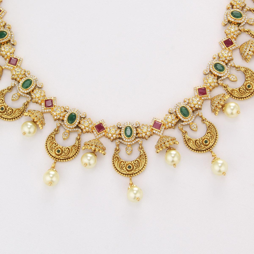 Royal Stone Short Necklace Set