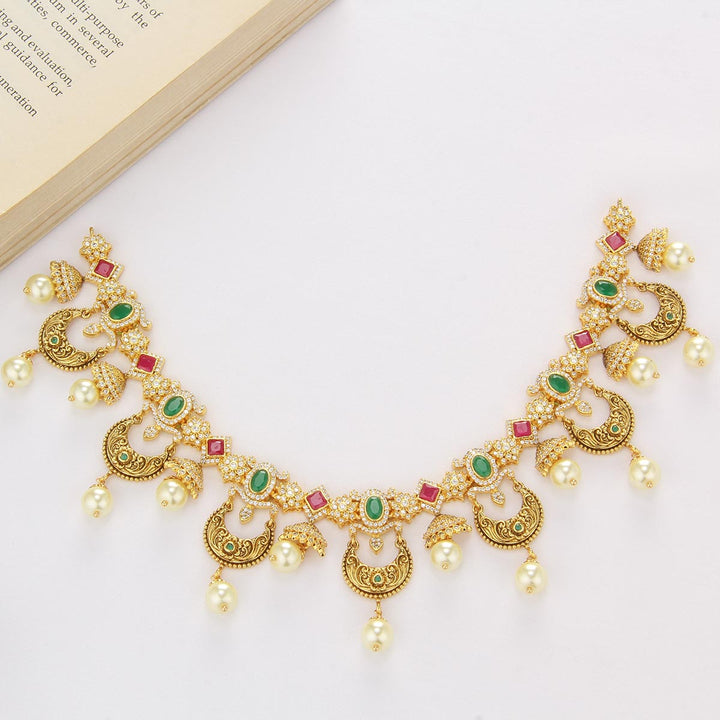 Royal Stone Short Necklace Set