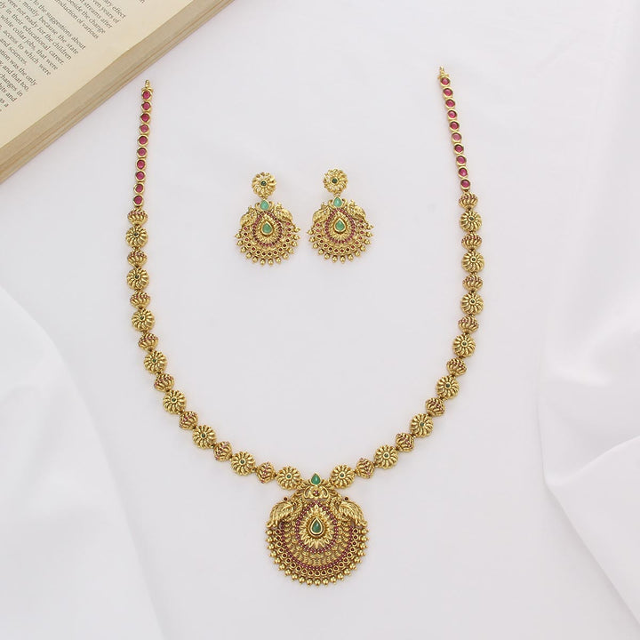 Amrutha Charm Long Necklace Set