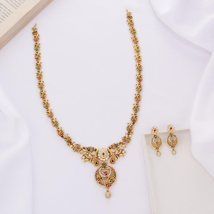 Trendy Stone Long Necklace Set