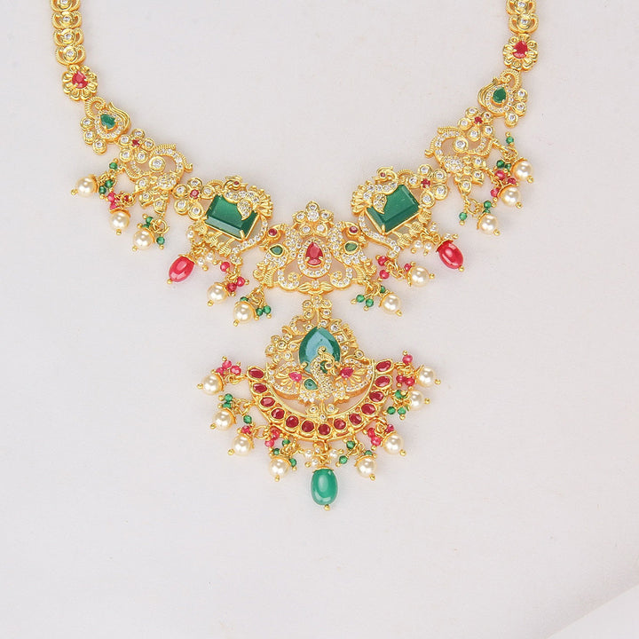 Unique Pakshi Short Necklace Set