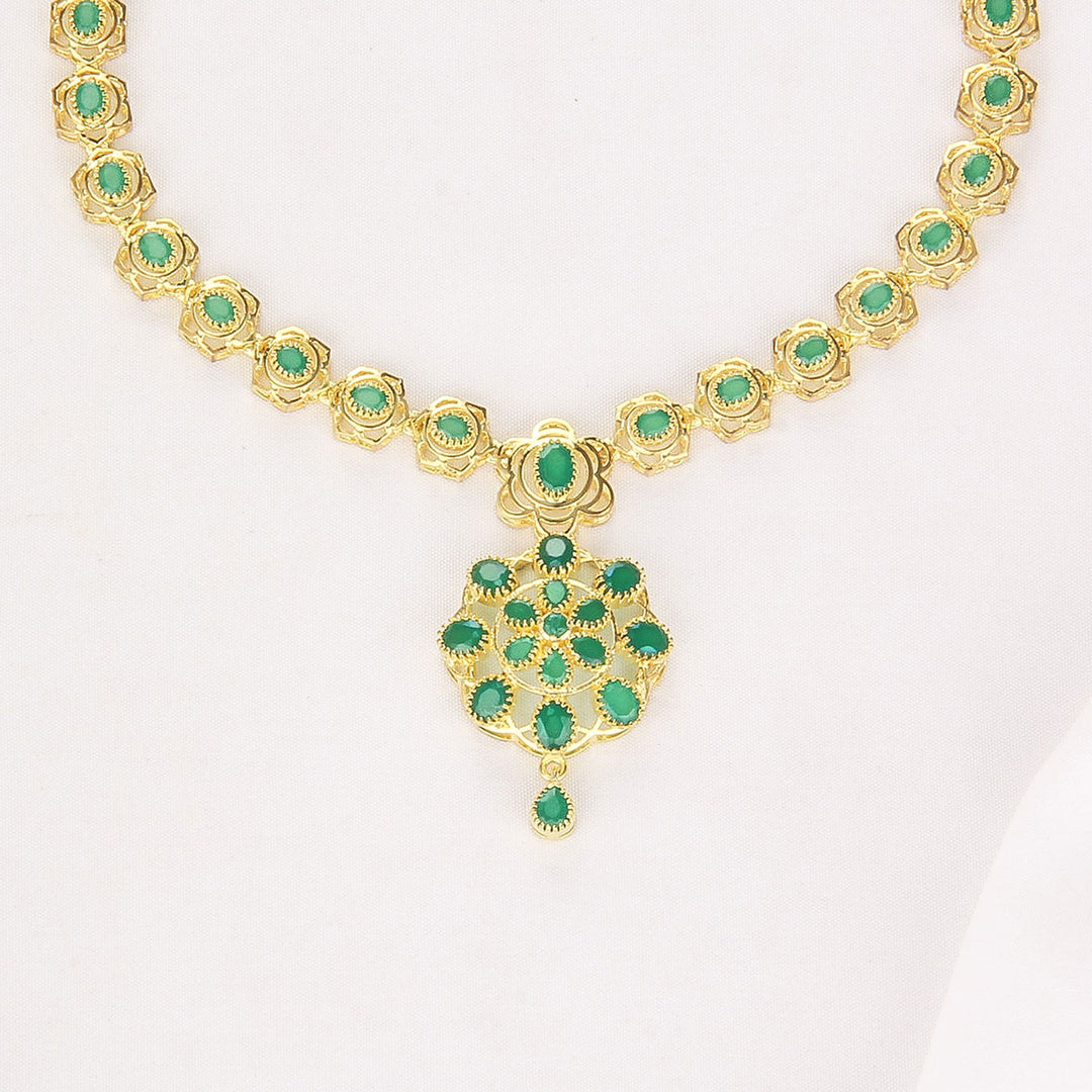 Classy Green Pakshi Short Necklace