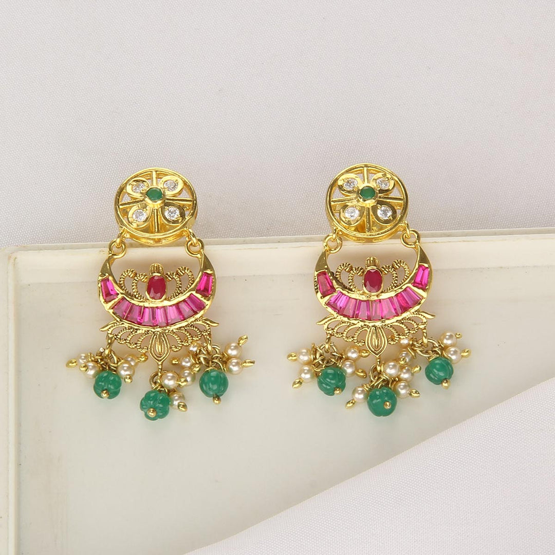 Glowing Pakshi Short Necklace Set