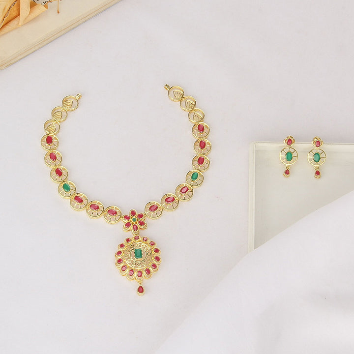 Charm Pakshi Short Necklace Set