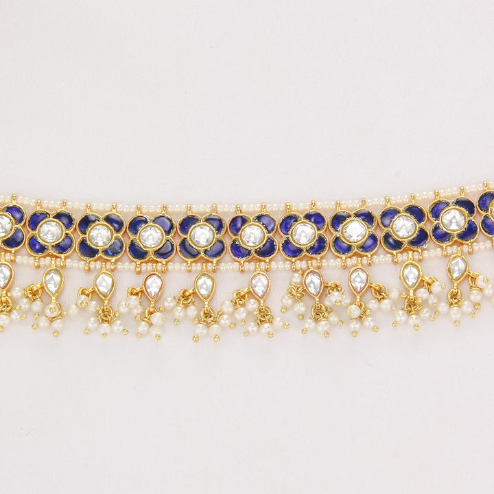 Stunning Blue Kundan Choker Set