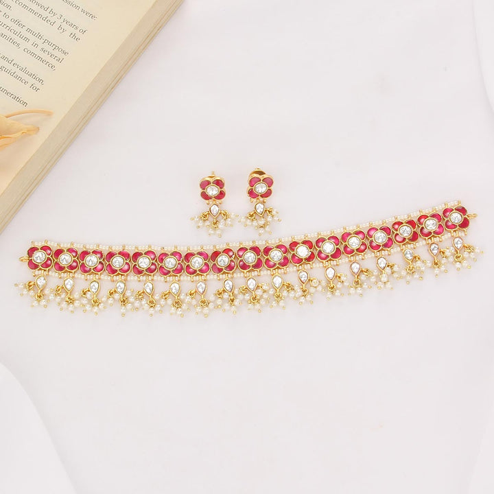 Pretty Pink Kundan Choker Set