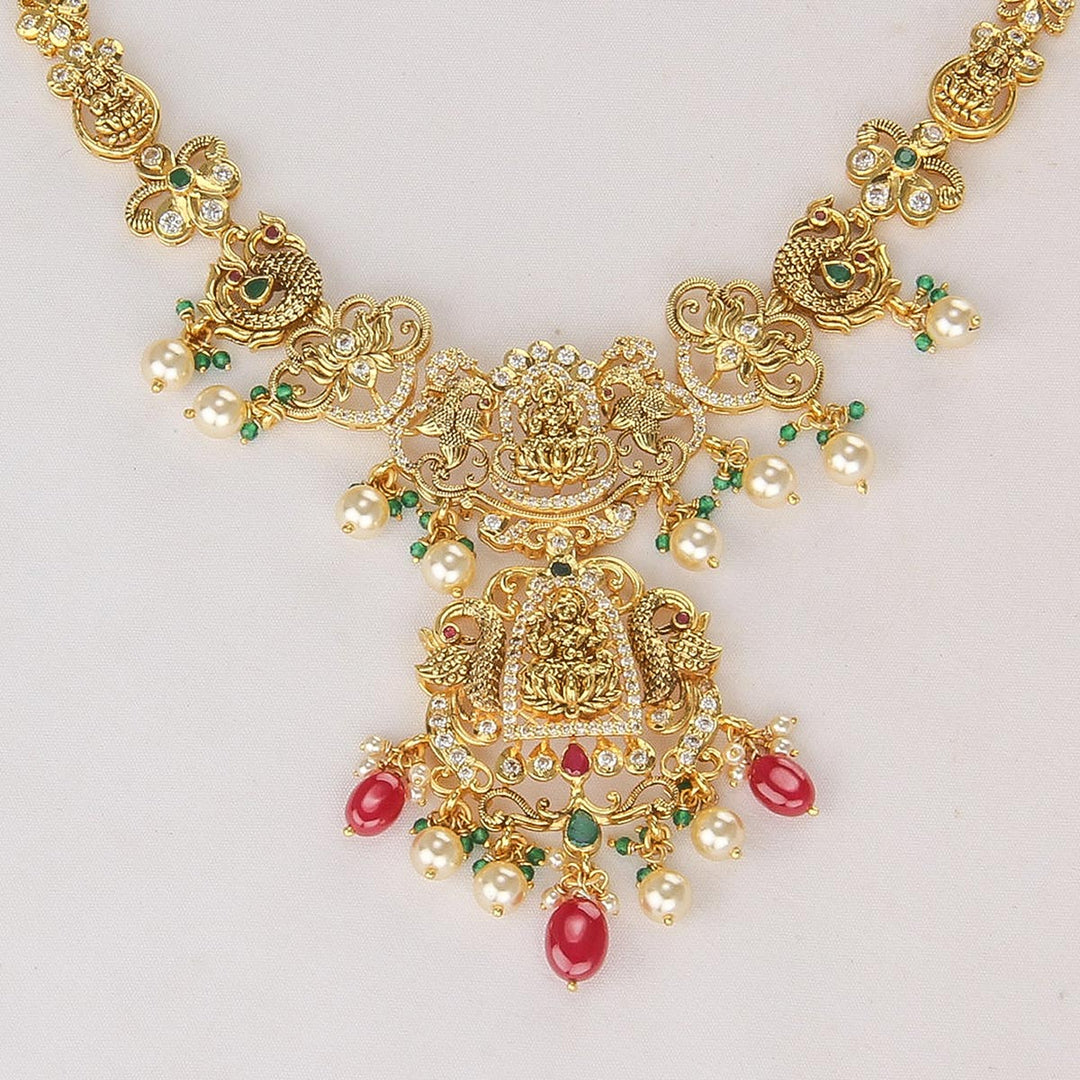 Lakshmi Pakshi Short Necklace Set