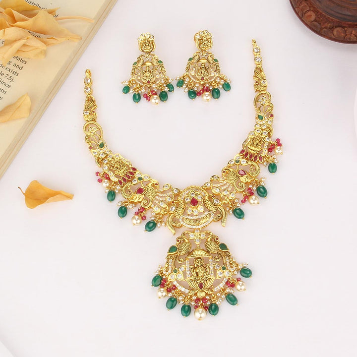 Goddess Lakshmi Short Necklace Set
