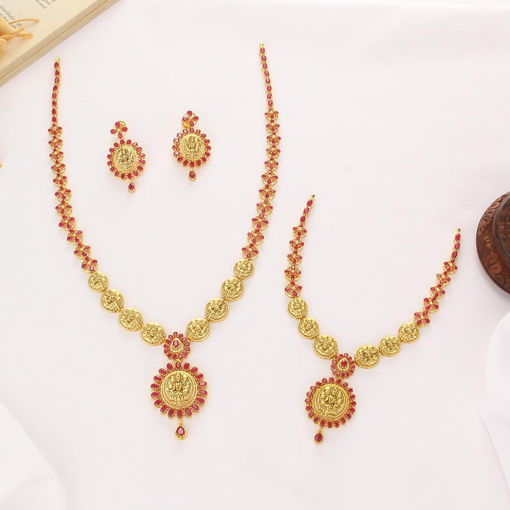Golden Glow Long & Short Necklace Set
