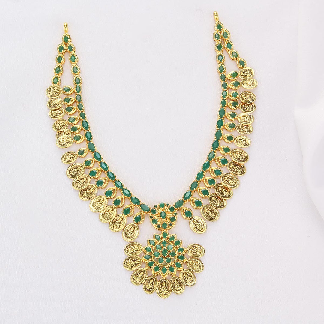 Green Glow Long & Short Necklace Set