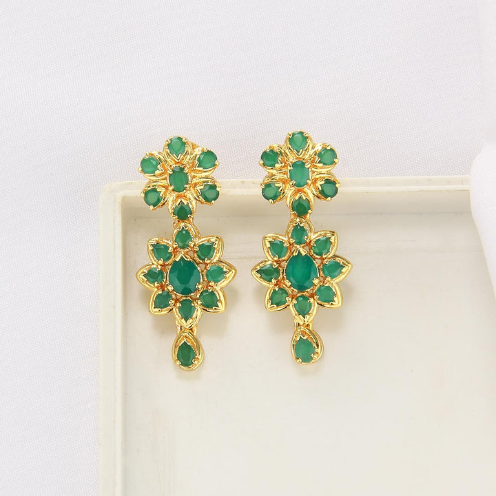 Green Glow Long & Short Necklace Set