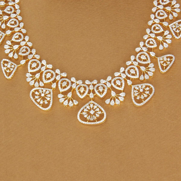 White Spark Short Necklace Set