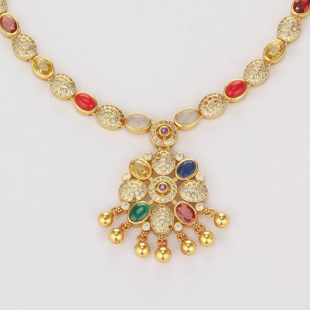 Navarathna Stone Short Necklace