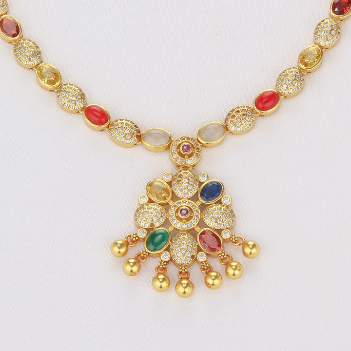 Navarathna Stone Short Necklace