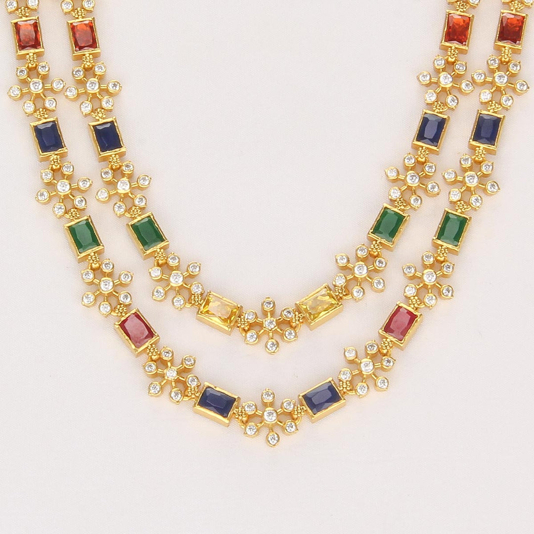 Layer Charm Stone Long Necklace