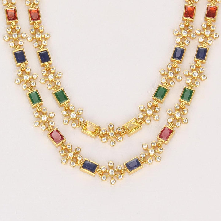 Layer Charm Stone Long Necklace