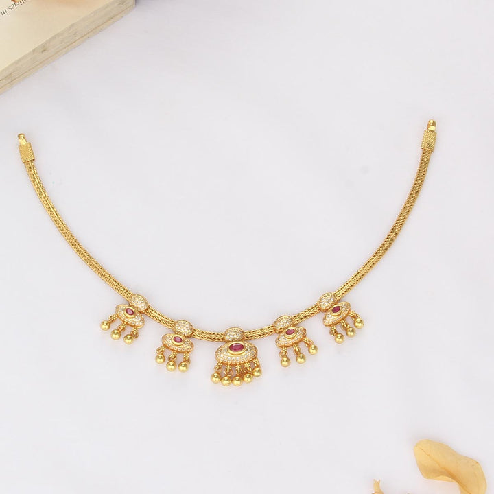 Dazzura Stone Short Necklace