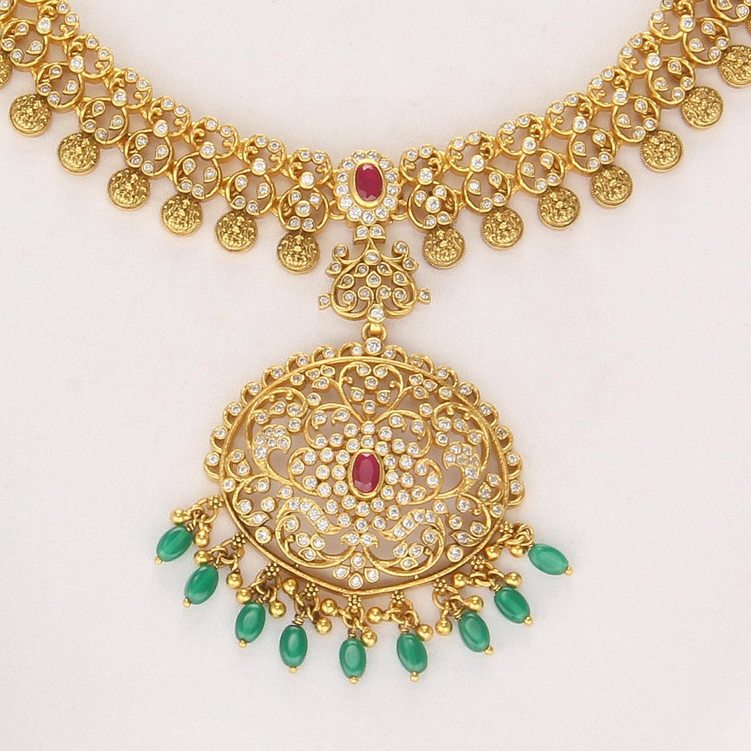 Spark Charm Stone Short Necklace