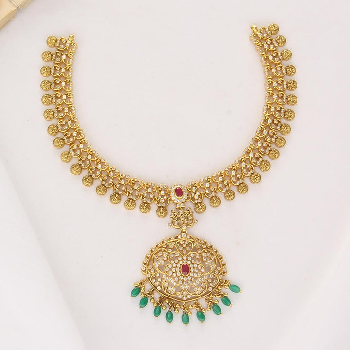 Spark Charm Stone Short Necklace