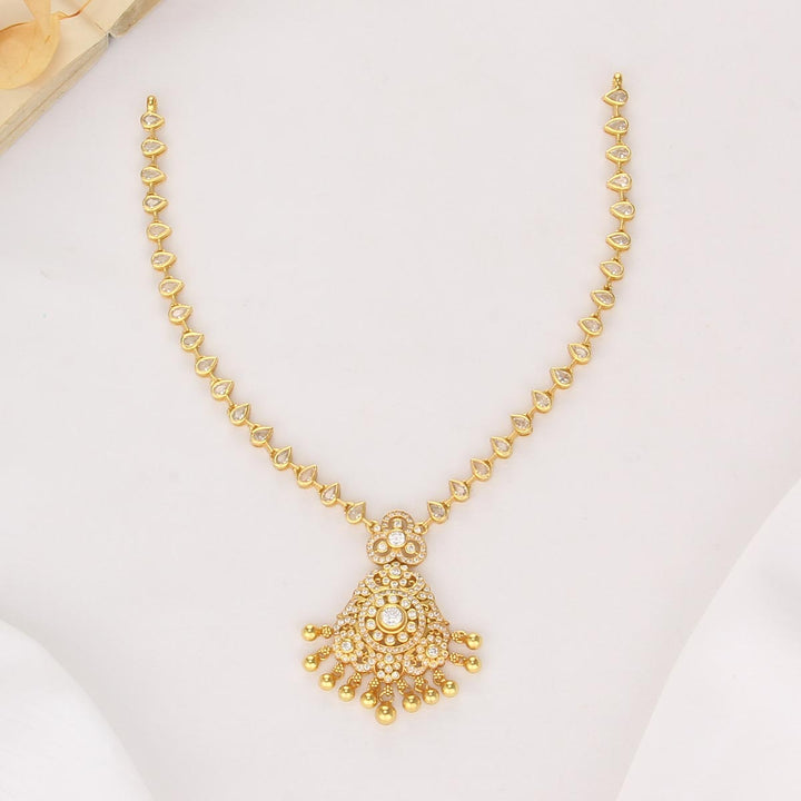 White Charm Stone Short Necklace