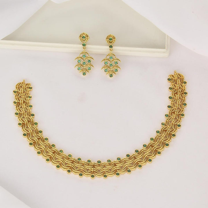 Classy Stone Short Necklace Set