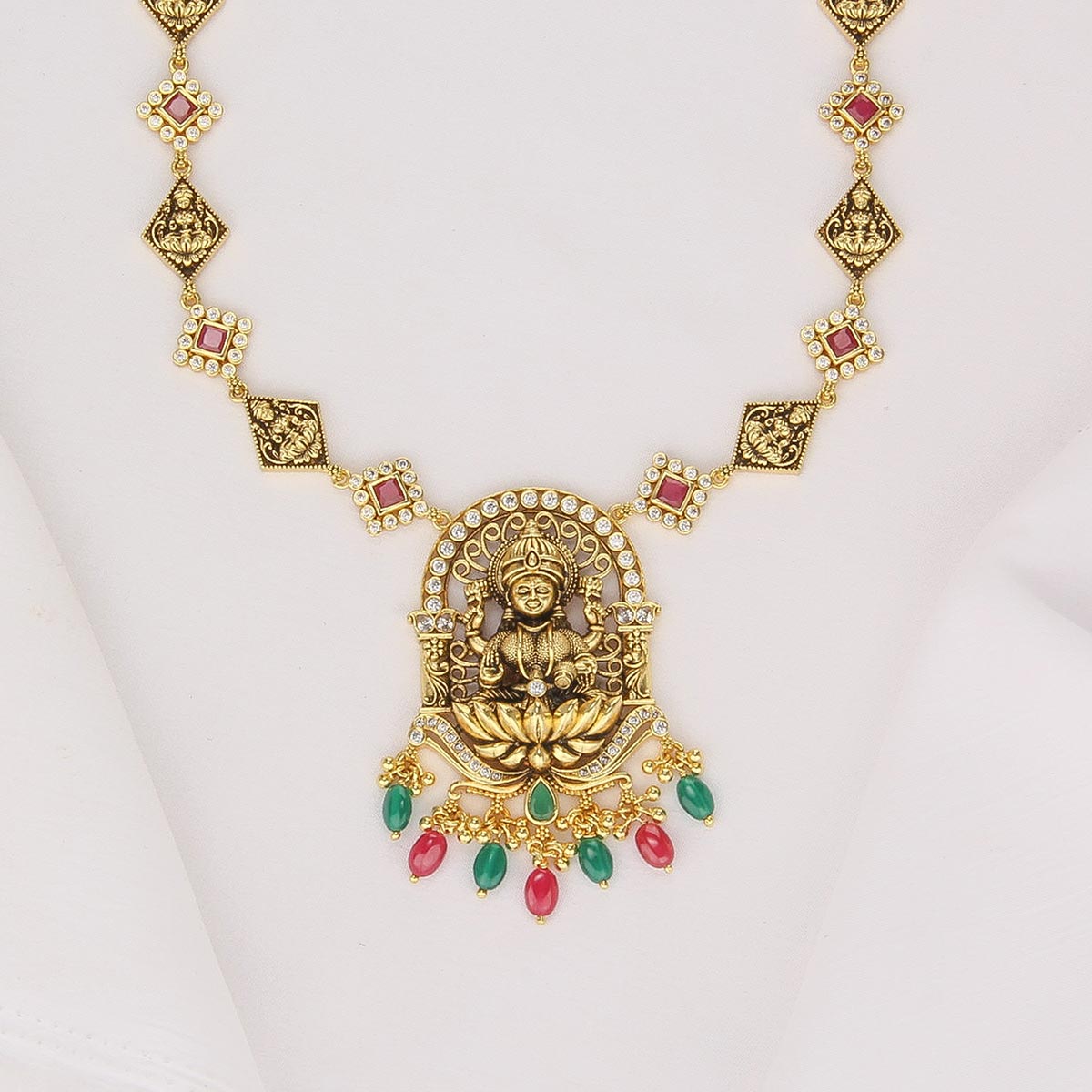Gold Plated Antique Necklace | Gold Plated Nagas Nakshi Silver
