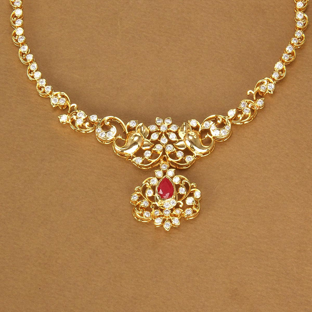 Trivasa Diamond Design Short Necklace