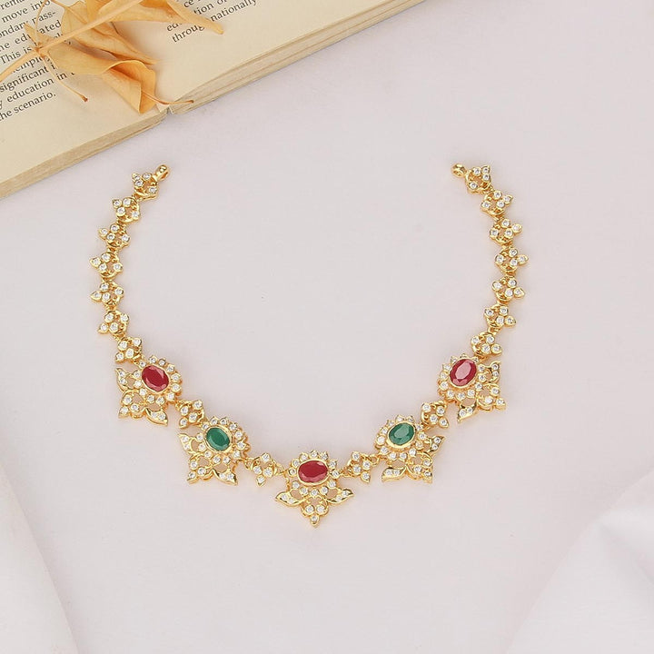 Glitz Diamond Design Short Necklace