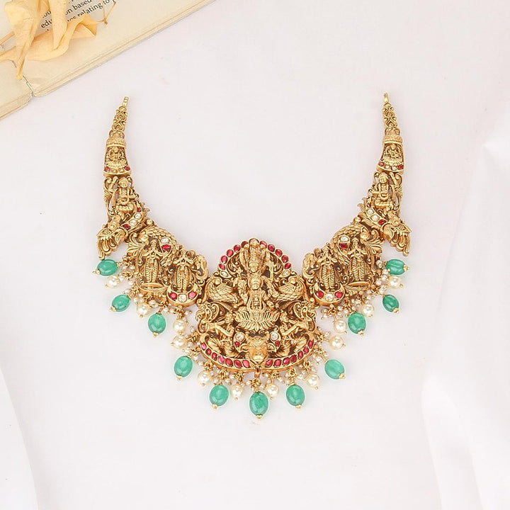 Beautiful Lakshmi Short Necklace