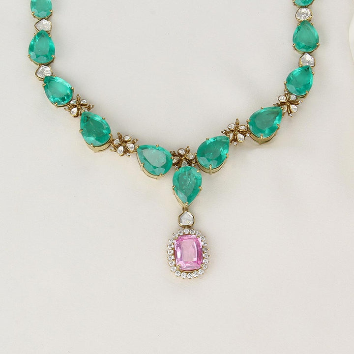 Mesmerizing Moissanite Short Necklace Set