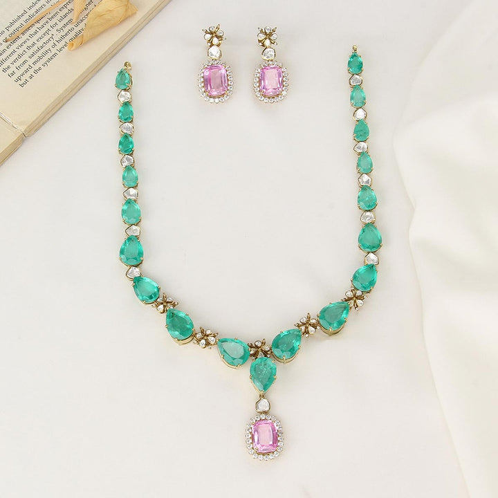 Mesmerizing Moissanite Short Necklace Set