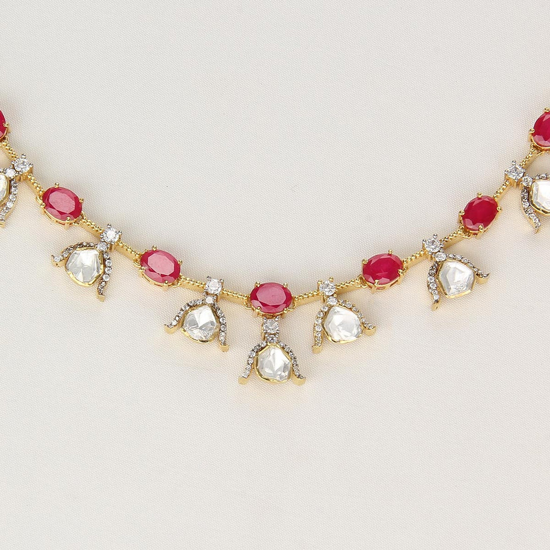 Glitz Moissanite Short Necklace Set