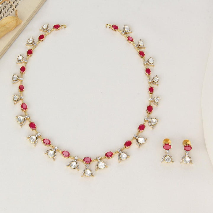 Glitz Moissanite Short Necklace Set