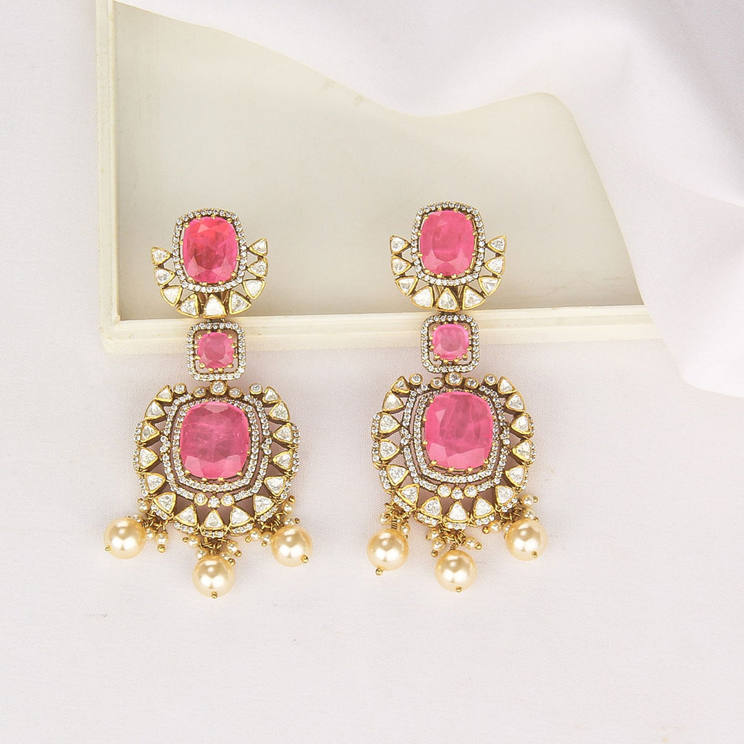 Grand Pink Long Necklace Set