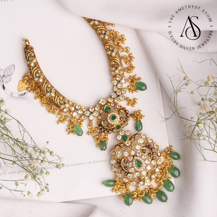 Jasmit Green Beads Necklace