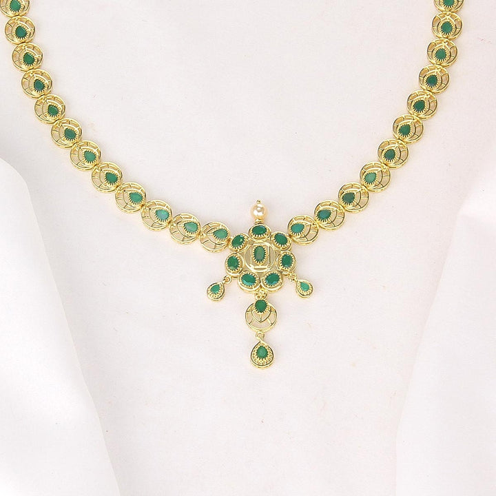 Greenish Pakshi Long Necklace