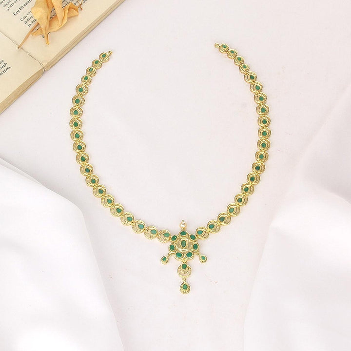 Greenish Pakshi Long Necklace