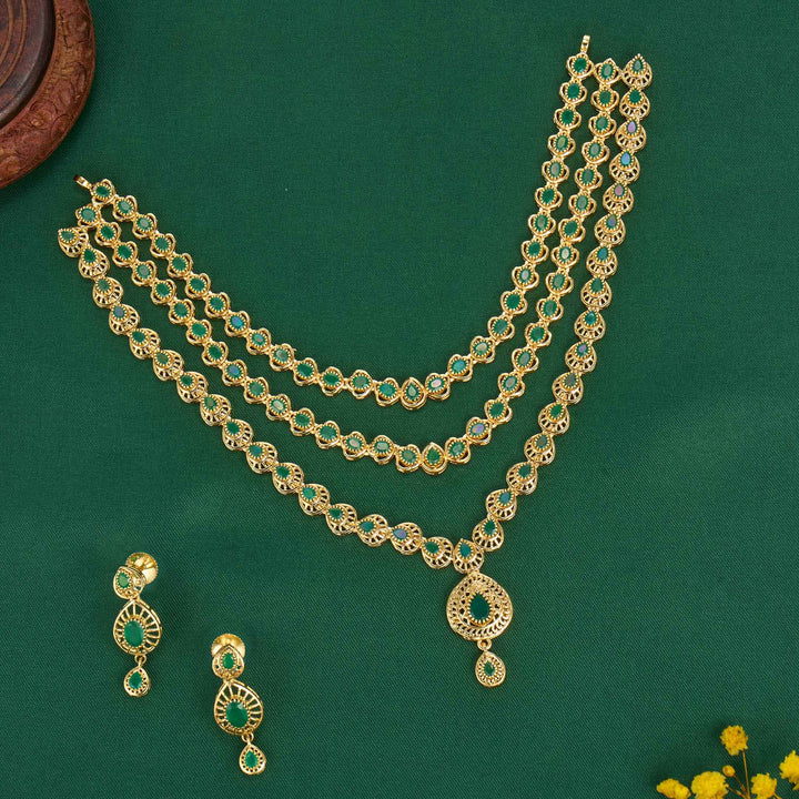 Layer Pakshi Short Necklace Set