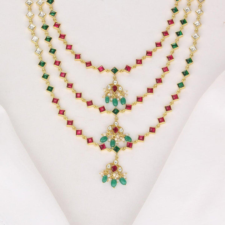 Layer Shine Kundan Long Necklace