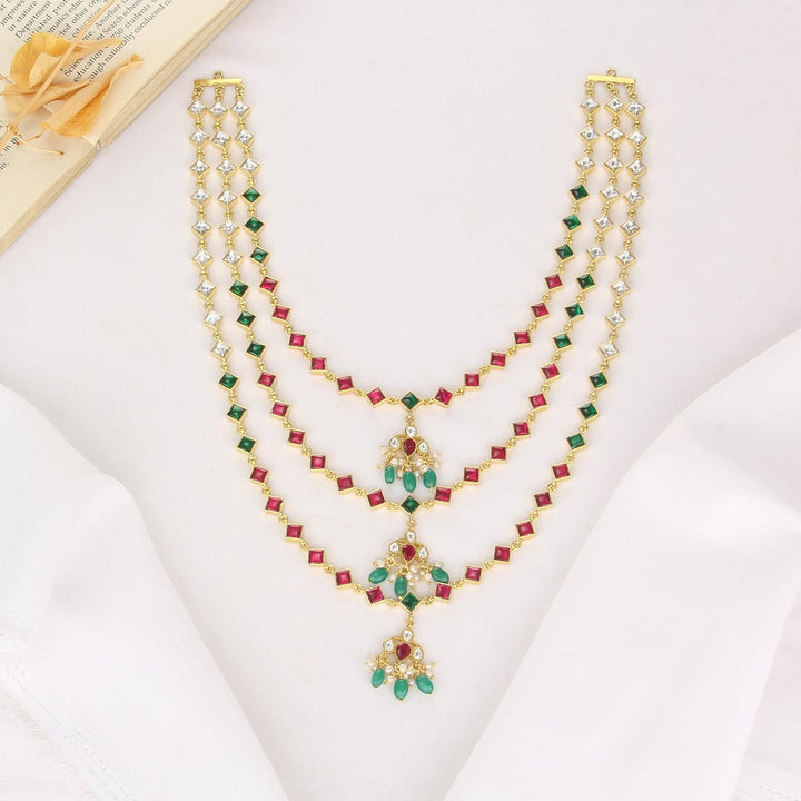 Layer Shine Kundan Long Necklace