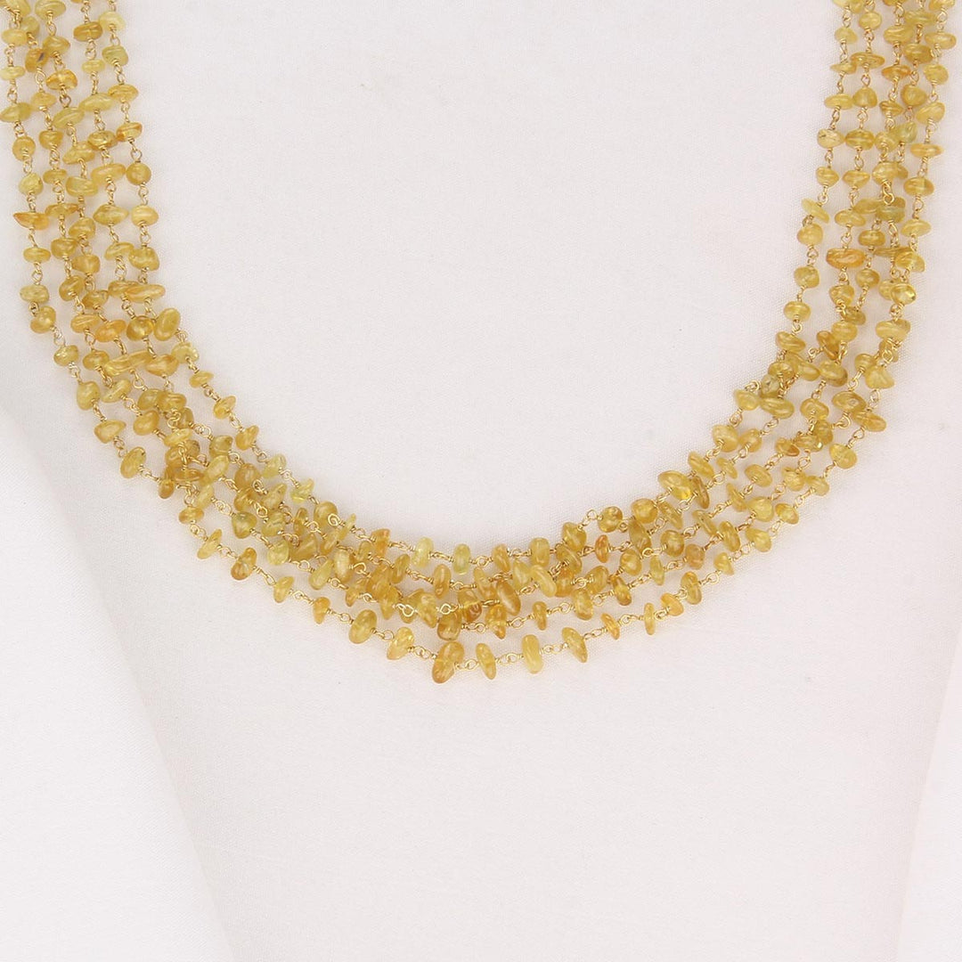 Golden Beads Long Necklace